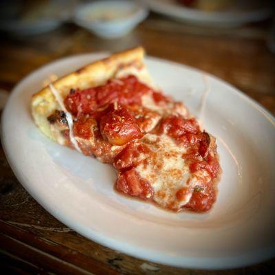 Traditional Deep Dish Pizza slice. Yummm