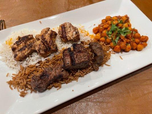 Chicken and Beef Kabob Combo