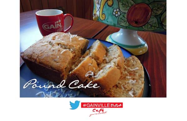 Banana Nut Pound Cake at GainVille Cafe.