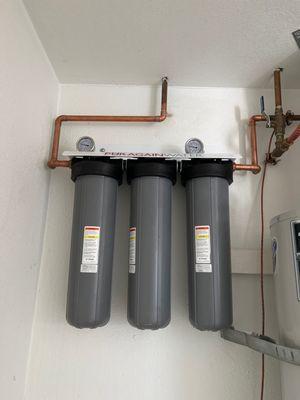 Installed 3-Stage whole home water treatment system