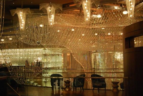 Pictures by our professional photographer by the Chandelier Bar at the Cosmopolitan