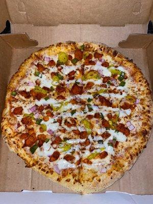 Chicken tikka pizza