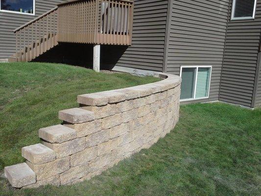 Retaining wall along side of home.