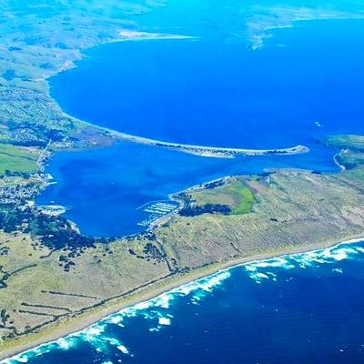 arial view of Bodega Bay