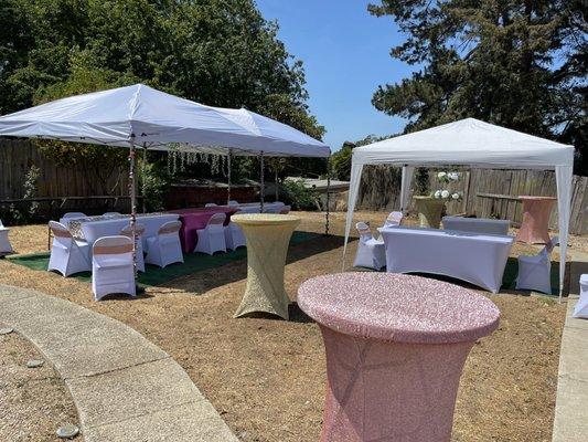 For rent: Cocktail tables, canopies, folding chairs, tables of multiple sizes, linens, and more