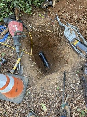 Sewer repair, removed the big root