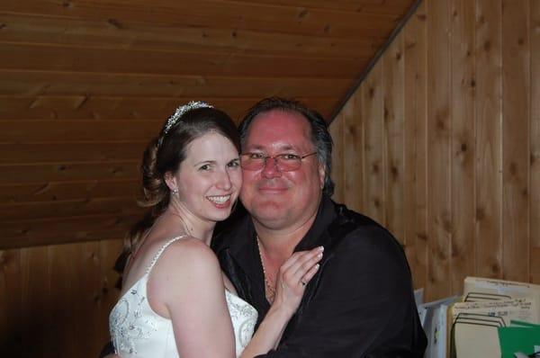 A Beautiful Bride and Me with a bad Sunburn Yikes!!