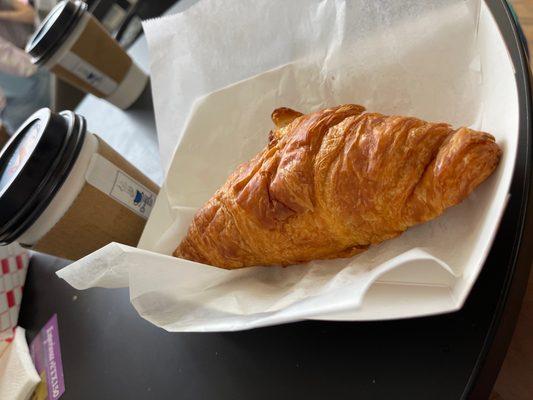 Chicken salad on Croissant and Hot chocolate