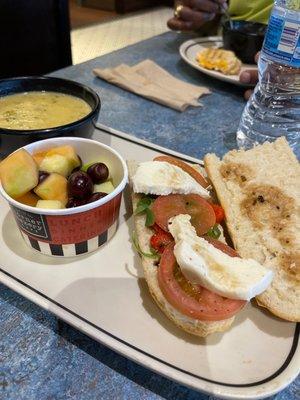 Tomato mozzarella and fruit