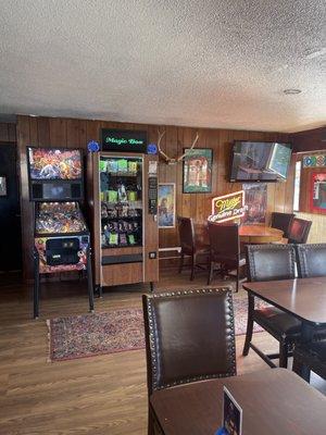 Pinball and a magic vending machine