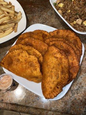 Empanadas...chicken and beef, both were delicious