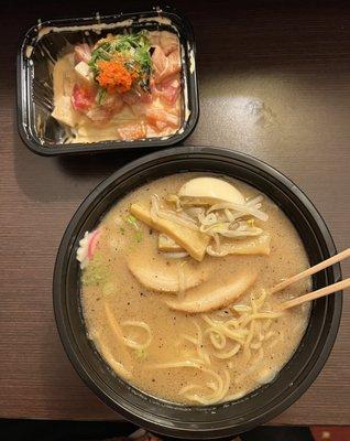 Ocean salad and Black Garlic Oil Ramen