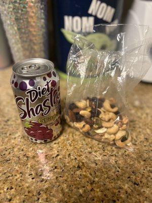 Fresh mixed nuts and Grape Diet Shasta