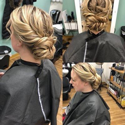 Wedding trial Updo for Katie.