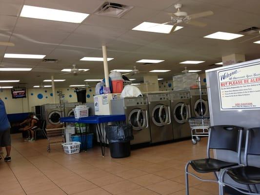 They scrub out each machine, even the soap dispensers.