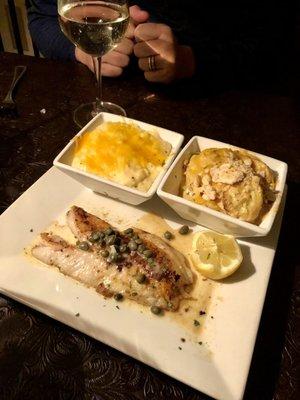 Blackened Grouper  with Grits & Squash Casserole