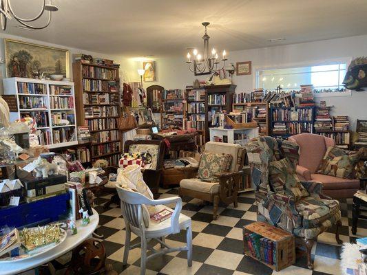 Upstairs bookstore.