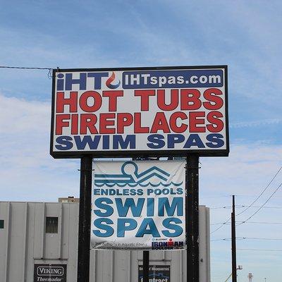 IHT International Hot Tub Co. (Big Blue Building) Zuni Highway Store Sign