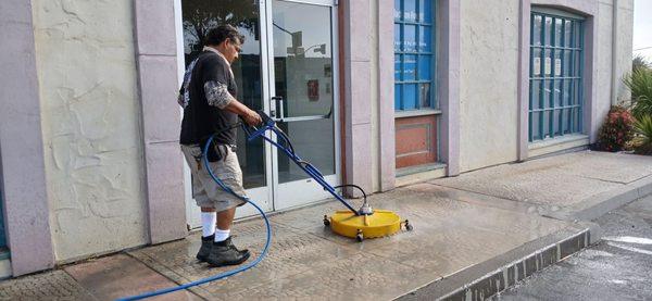 Concrete pressure washing