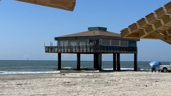 What is left of the Bob Hope Pier in Corpus Christi, Texas.