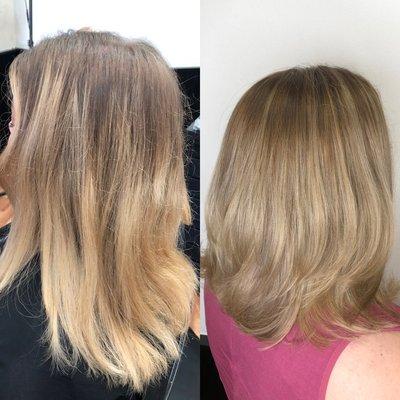 Fresh balayage and cut