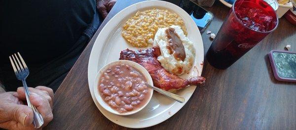 BBQ Chicken plate  "Meat and three" Daily plate lunches. We'll be glad to see you.   08/22/2022