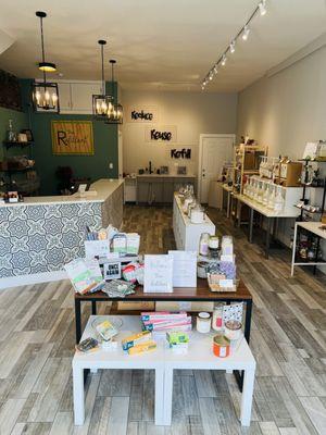 Interior view of the Refilleri, a medium-sized boutique zero waste store.