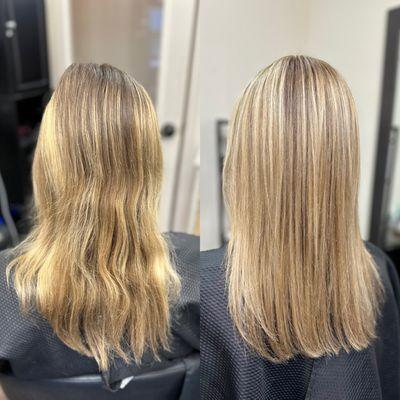 Refreshing the blonde after 6 month growout 
#planohairstylist 
#dallasblondespecialist 
#dfwhairsalon
www.aliciamurrhairstudio.com