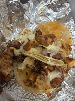 Chicken tacos with cheese