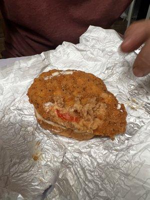 Spicy Chicken Sandwich - old, dry, freezer burnt?