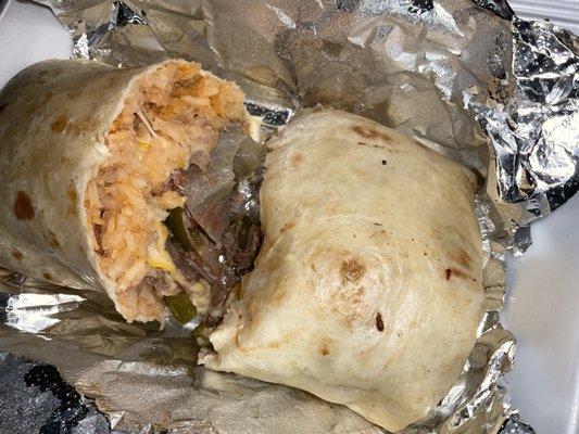 Shredded beef burrito