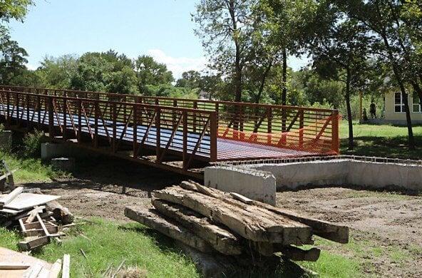 Foot bridge over Lambert Branch Creek.