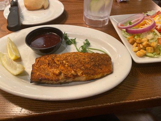 Blackened salmon plus salad