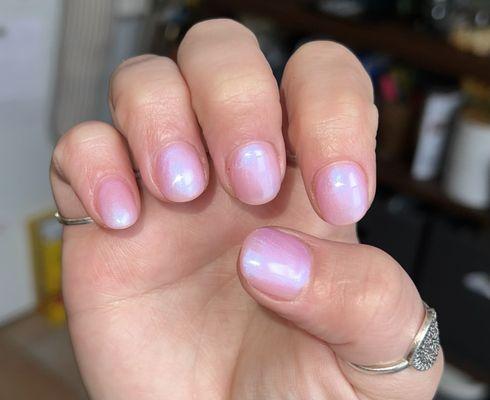 Amazing hard gel manicure. They took care to shape my nails the way I wanted even when I changed my mind.