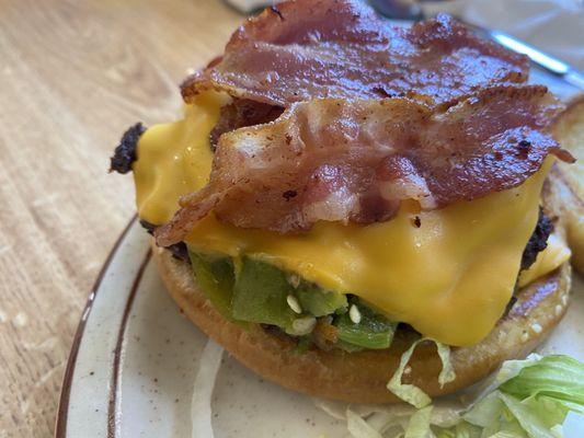 The hunter burger with bacon