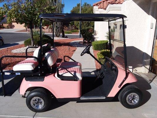 Coral EZGO with tuck and roll interior for breast cancer month