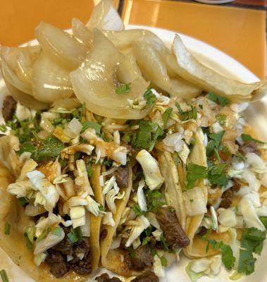 Carne Asada tacos with everything.