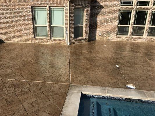 Stamped pool deck in prosper tx