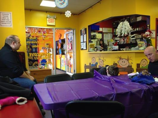 Front desk area and ballet area in the background.