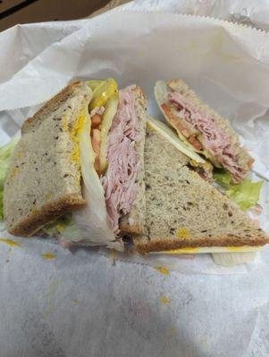 Ham and Swiss on rye