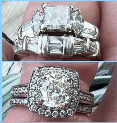 Top photo is the ring I pawn , the new ring is the bottom pic!!!