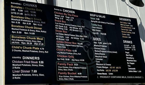 Jenks Menu