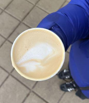 Maple ube latte with oat milk