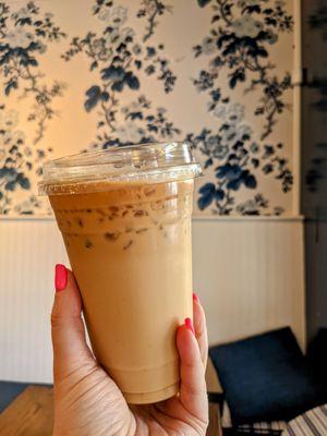 Iced vanilla oat latte