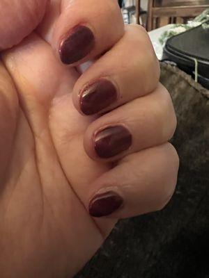 Polish on fingers around nail