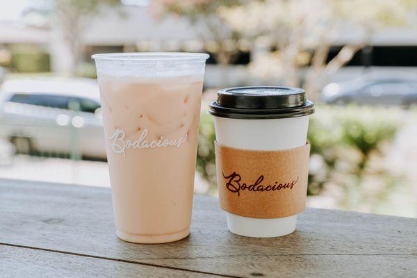 Iced and hot lattes.