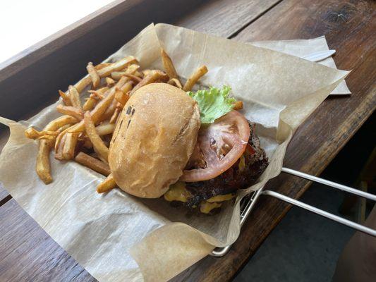 Baam burger and fries