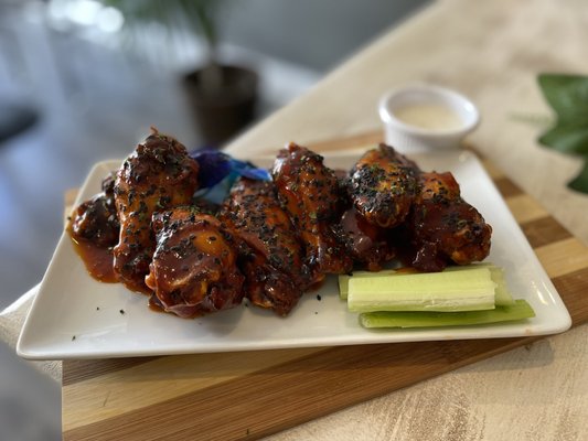 "Cho House Special Wings" (deep fried wings drenched in house sauce)