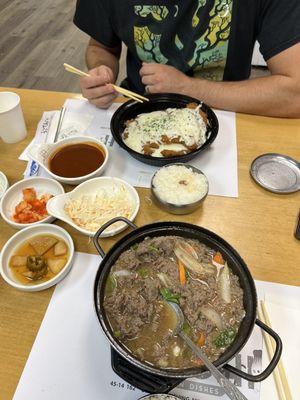 Bulgogi hot pot, pork donkatsu with cheese