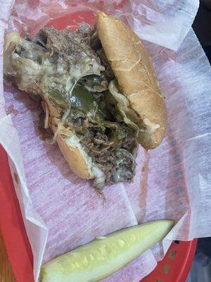 Half the Philly cheesesteak